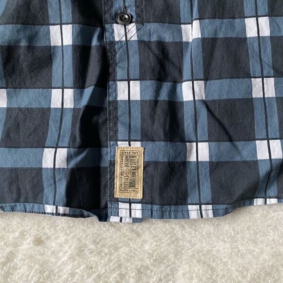 Harley Davidson Shirt Mens Large Gray Plaid Logo Button Up Biker Motorcycle - Picture 2 of 8